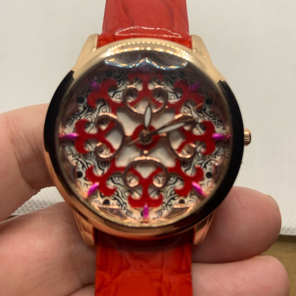 STRADA WATCH WITH RED FAUX LEATHER BAND - Picture 7 of 8